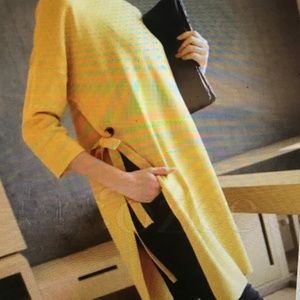 Navy Blue Dacron Knit Tunic with Split Sides